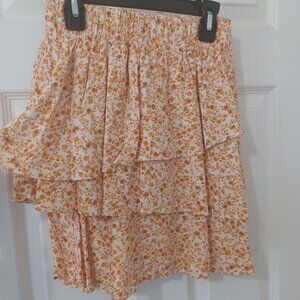Girls- Tiered  Floral Skirt-LG